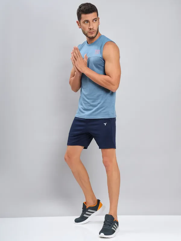 Men Melange Slim Fit Crew Neck Innerwear Vest with DOUBLE COOL - Image 2