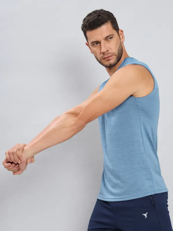 Men Melange Slim Fit Crew Neck Innerwear Vest with DOUBLE COOL - Image 4