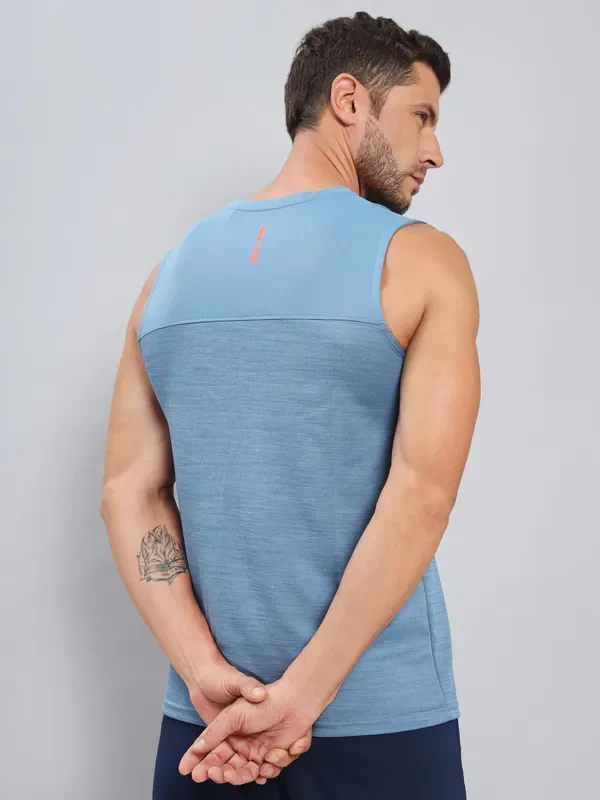Men Melange Slim Fit Crew Neck Innerwear Vest with DOUBLE COOL - Image 5