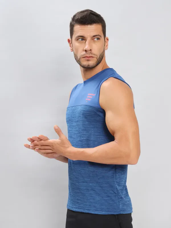 Men Melange Slim Fit Crew Neck Innerwear Vest with DOUBLE COOL - Image 5
