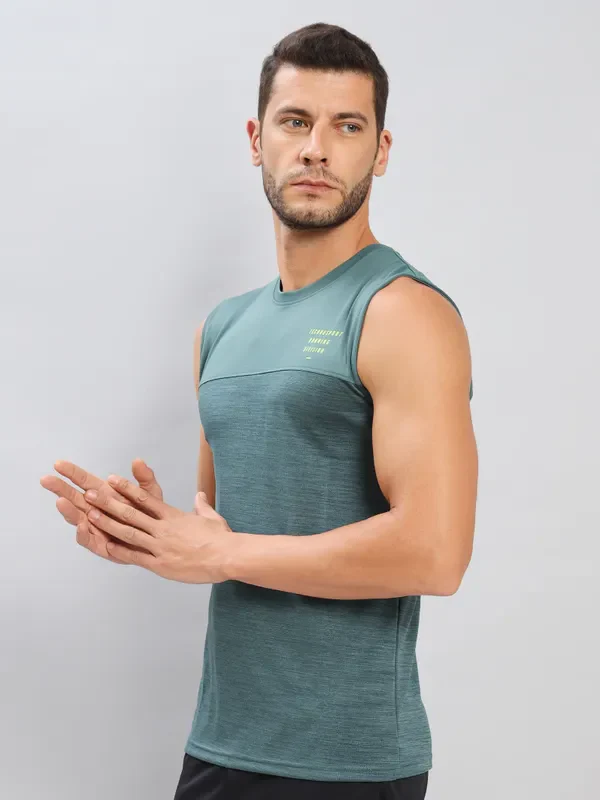 Men Melange Slim Fit Crew Neck Innerwear Vest with DOUBLE COOL - Image 5