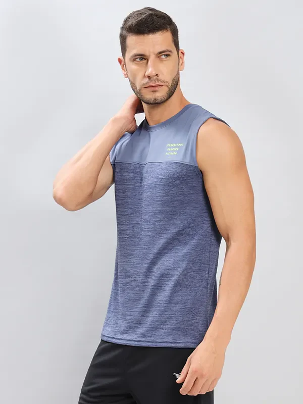 Men Melange Slim Fit Crew Neck Innerwear Vest with DOUBLE COOL - Image 4
