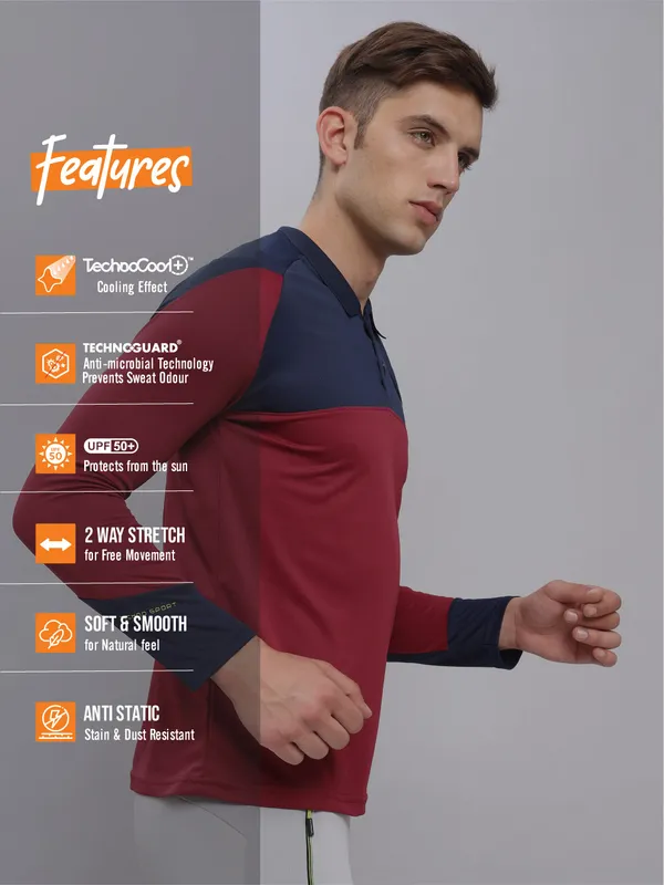 Men Colorblock Slim Fit Polo T-shirt with TECHNO COOL+ - Image 4