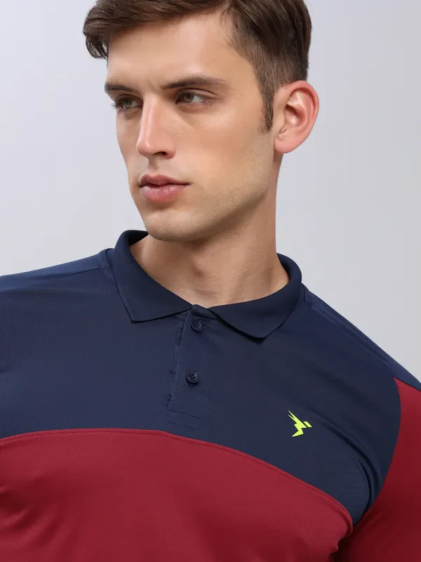 Men Colorblock Slim Fit Polo T-shirt with TECHNO COOL+ - Image 7