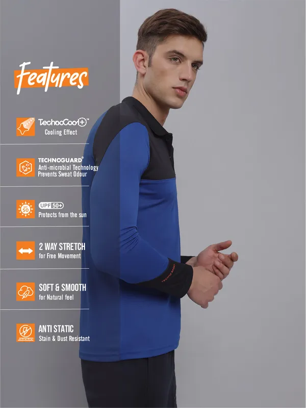 Men Colorblock Slim Fit Polo T-shirt with TECHNO COOL+ - Image 4