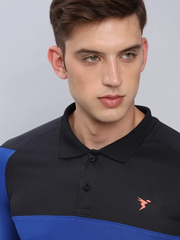 Men Colorblock Slim Fit Polo T-shirt with TECHNO COOL+ - Image 7