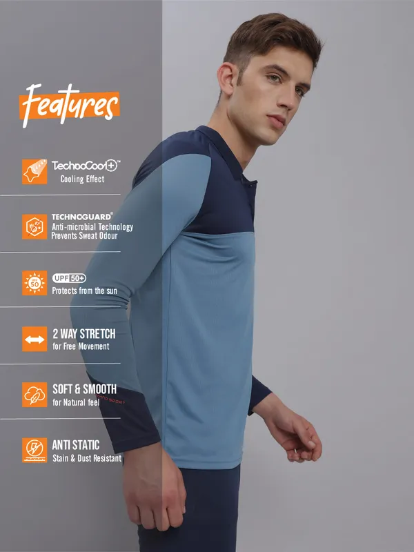 Men Colorblock Slim Fit Polo T-shirt with TECHNO COOL+ - Image 4