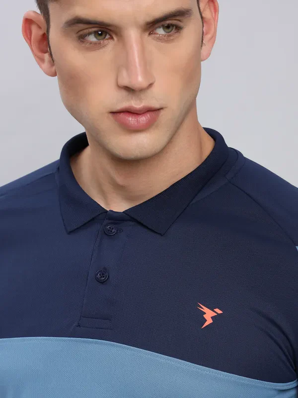 Men Colorblock Slim Fit Polo T-shirt with TECHNO COOL+ - Image 7