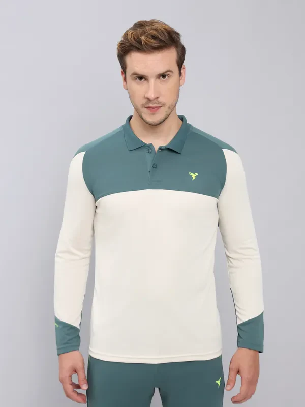 Men Colorblock Slim Fit Polo T-shirt with TECHNO COOL+
