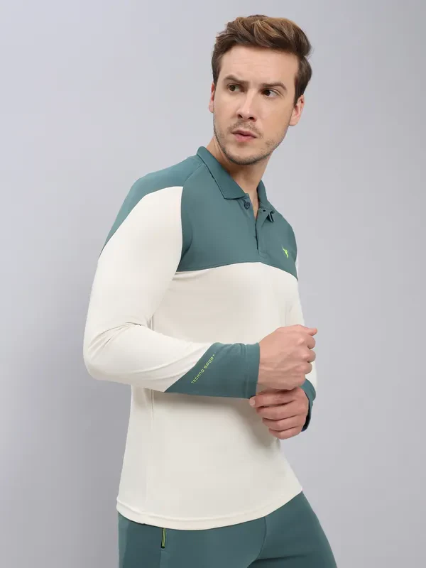 Men Colorblock Slim Fit Polo T-shirt with TECHNO COOL+ - Image 6