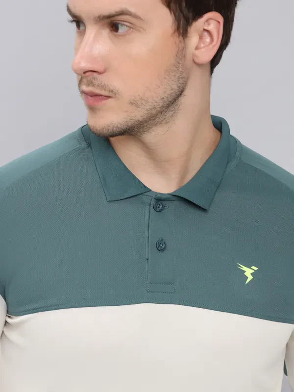 Men Colorblock Slim Fit Polo T-shirt with TECHNO COOL+ - Image 7