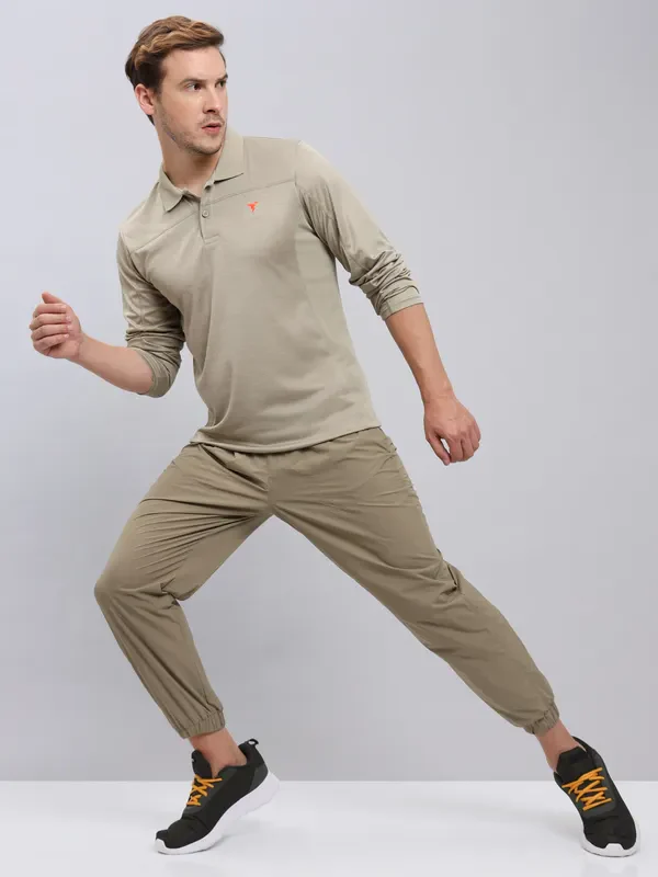 Men Melange Slim Fit Polo T-shirt with DOUBLE COOL - Image 2
