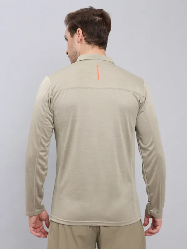 Men Melange Slim Fit Polo T-shirt with DOUBLE COOL - Image 3