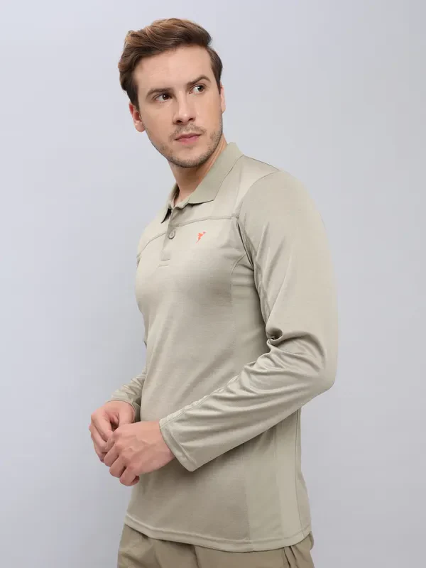 Men Melange Slim Fit Polo T-shirt with DOUBLE COOL - Image 4