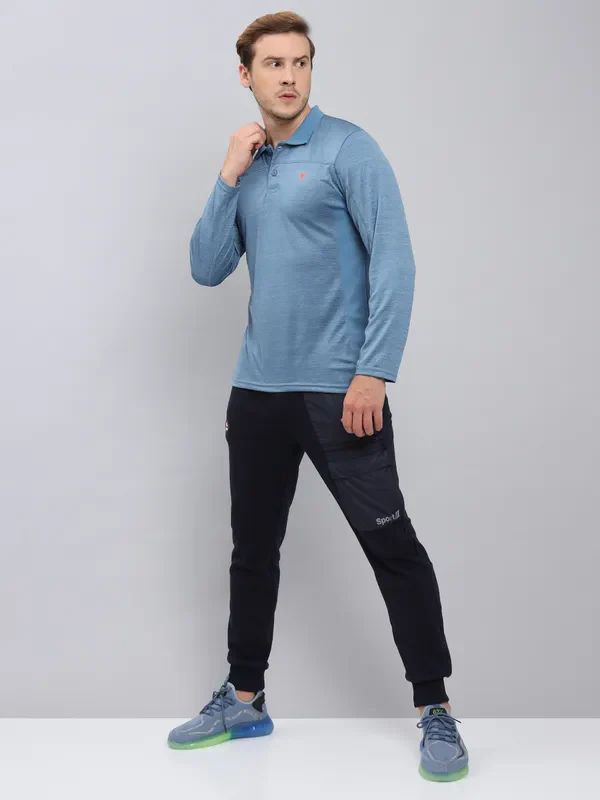 Men Melange Slim Fit Polo T-shirt with DOUBLE COOL - Image 2