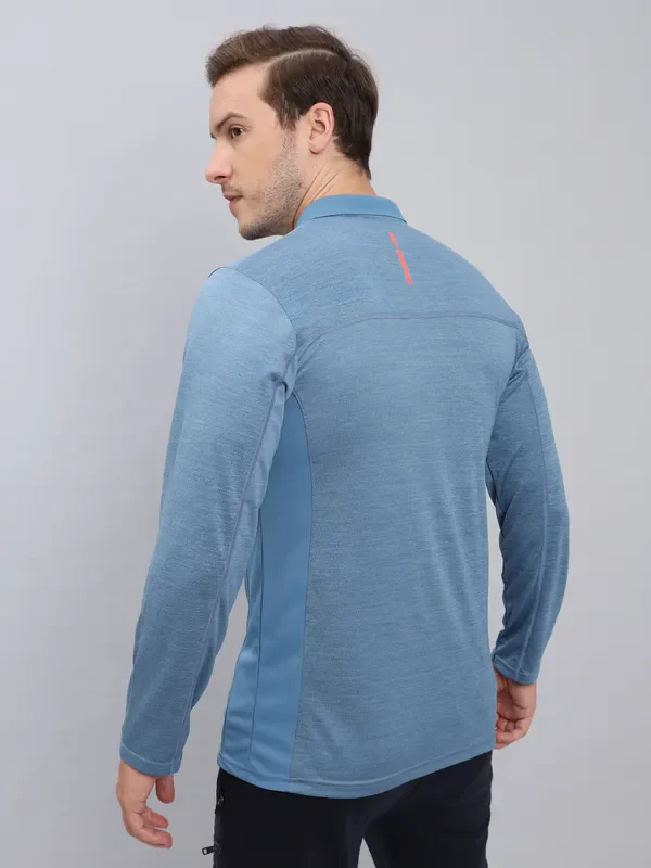 Men Melange Slim Fit Polo T-shirt with DOUBLE COOL - Image 4