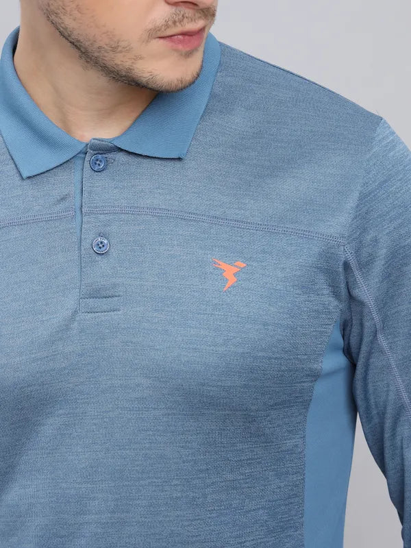 Men Melange Slim Fit Polo T-shirt with DOUBLE COOL - Image 6