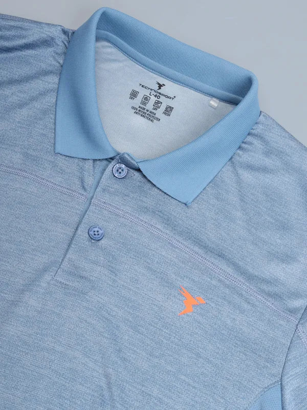 Men Melange Slim Fit Polo T-shirt with DOUBLE COOL - Image 7
