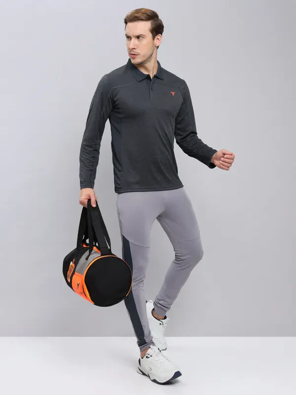 Men Melange Slim Fit Polo T-shirt with DOUBLE COOL - Image 2