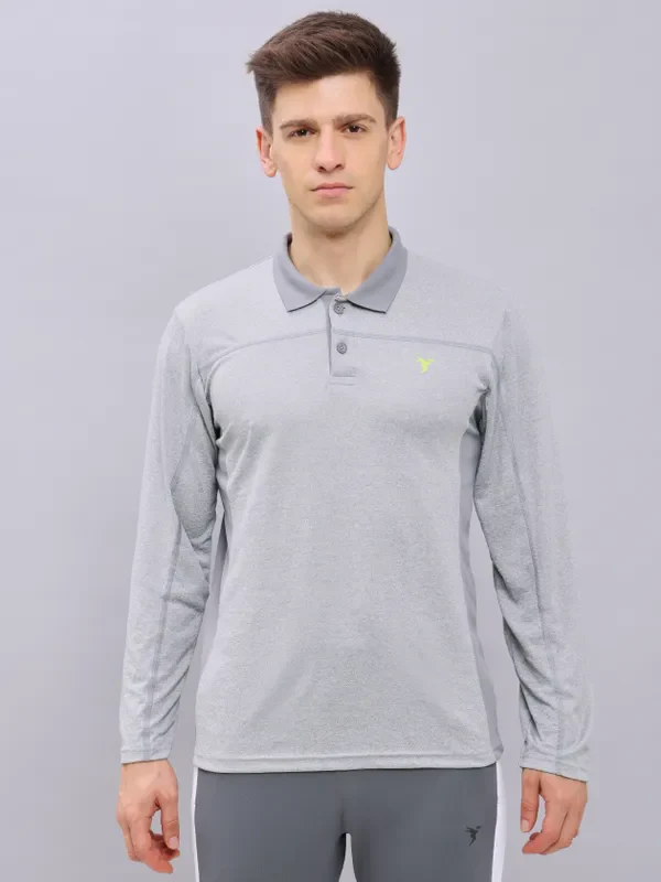 Men Melange Slim Fit Polo T-shirt with DOUBLE COOL - Image 5