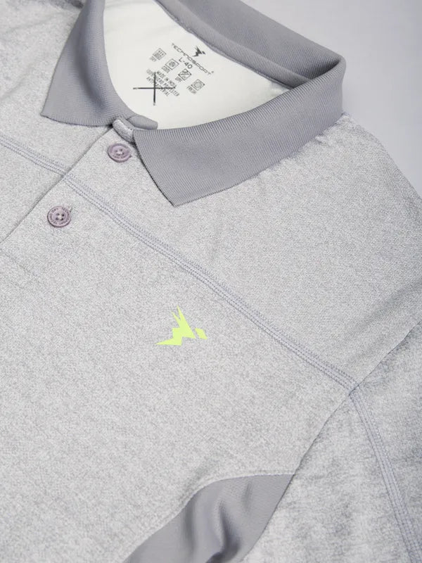 Men Melange Slim Fit Polo T-shirt with DOUBLE COOL - Image 7