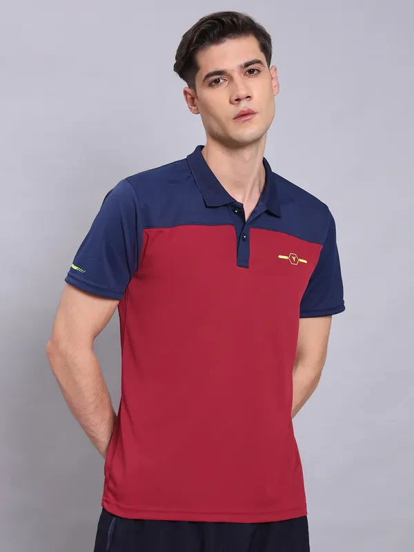 Men Colorblock Relax Fit Polo T-shirt with TECHNO COOL+ - Image 2
