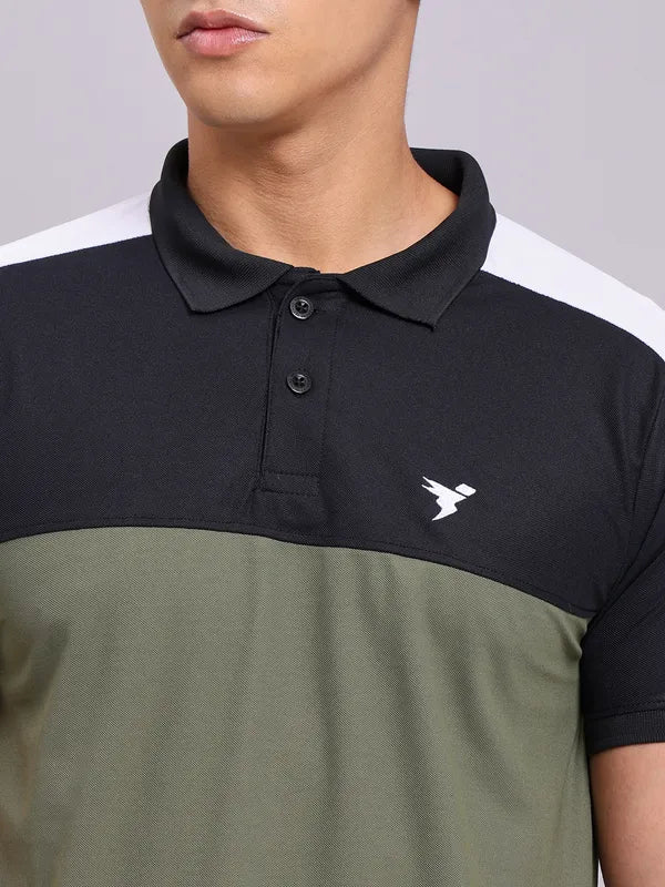 Men Colorblock Slim Fit Polo T-shirt with MATPIQ - Image 5