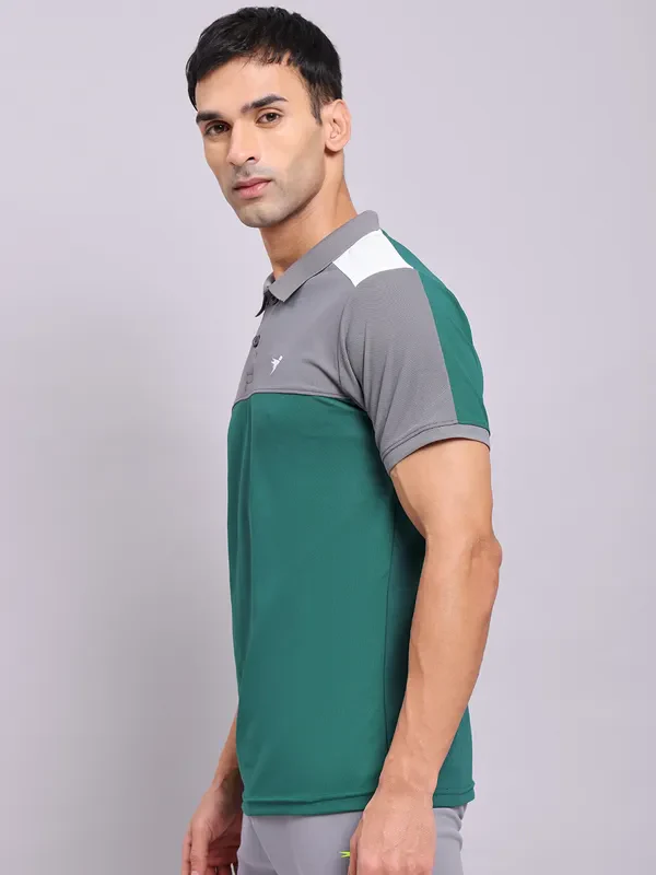 Men Colorblock Slim Fit Polo T-shirt with MATPIQ - Image 4