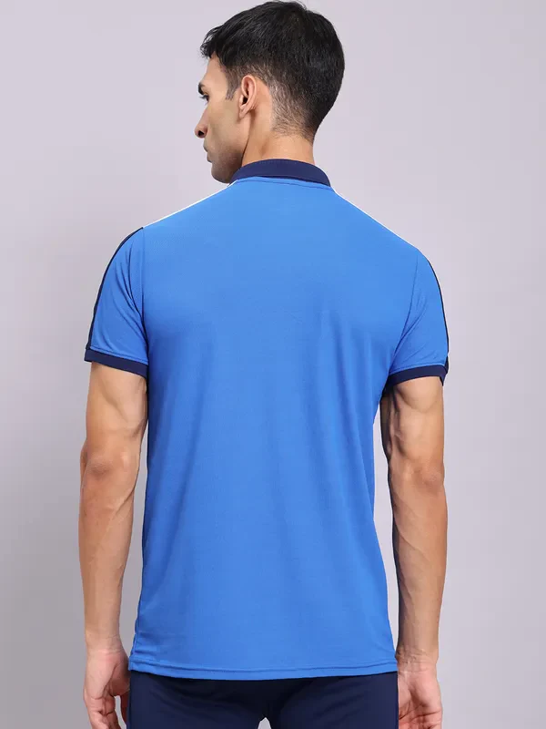 Men Colorblock Slim Fit Polo T-shirt with MATPIQ - Image 3