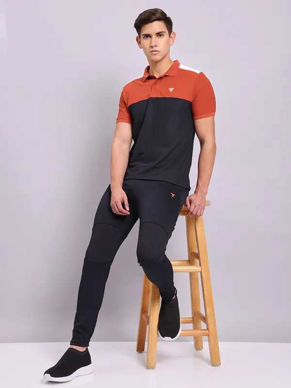 Men Colorblock Slim Fit Polo T-shirt with MATPIQ - Image 2