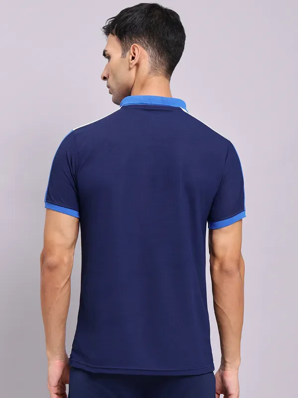 Men Colorblock Slim Fit Polo T-shirt with MATPIQ - Image 3