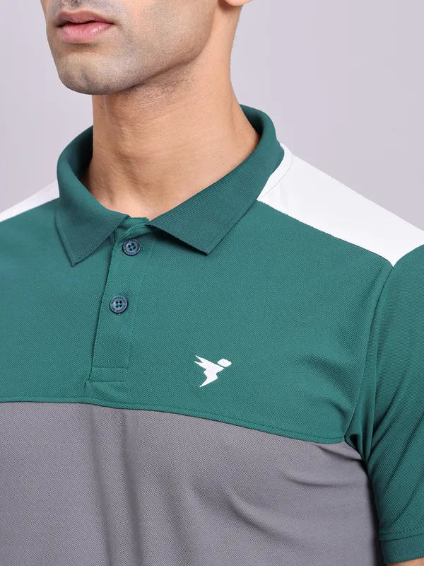 Men Colorblock Slim Fit Polo T-shirt with MATPIQ - Image 5