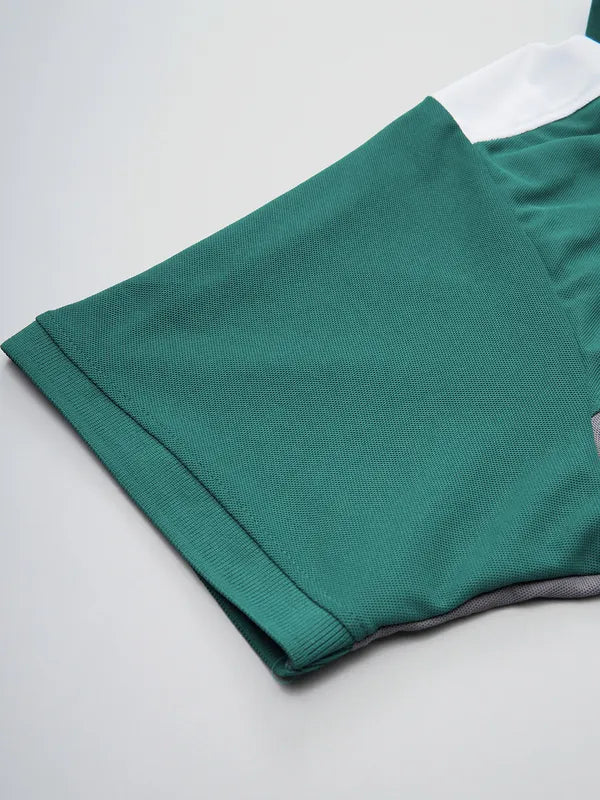 Men Colorblock Slim Fit Polo T-shirt with MATPIQ - Image 7