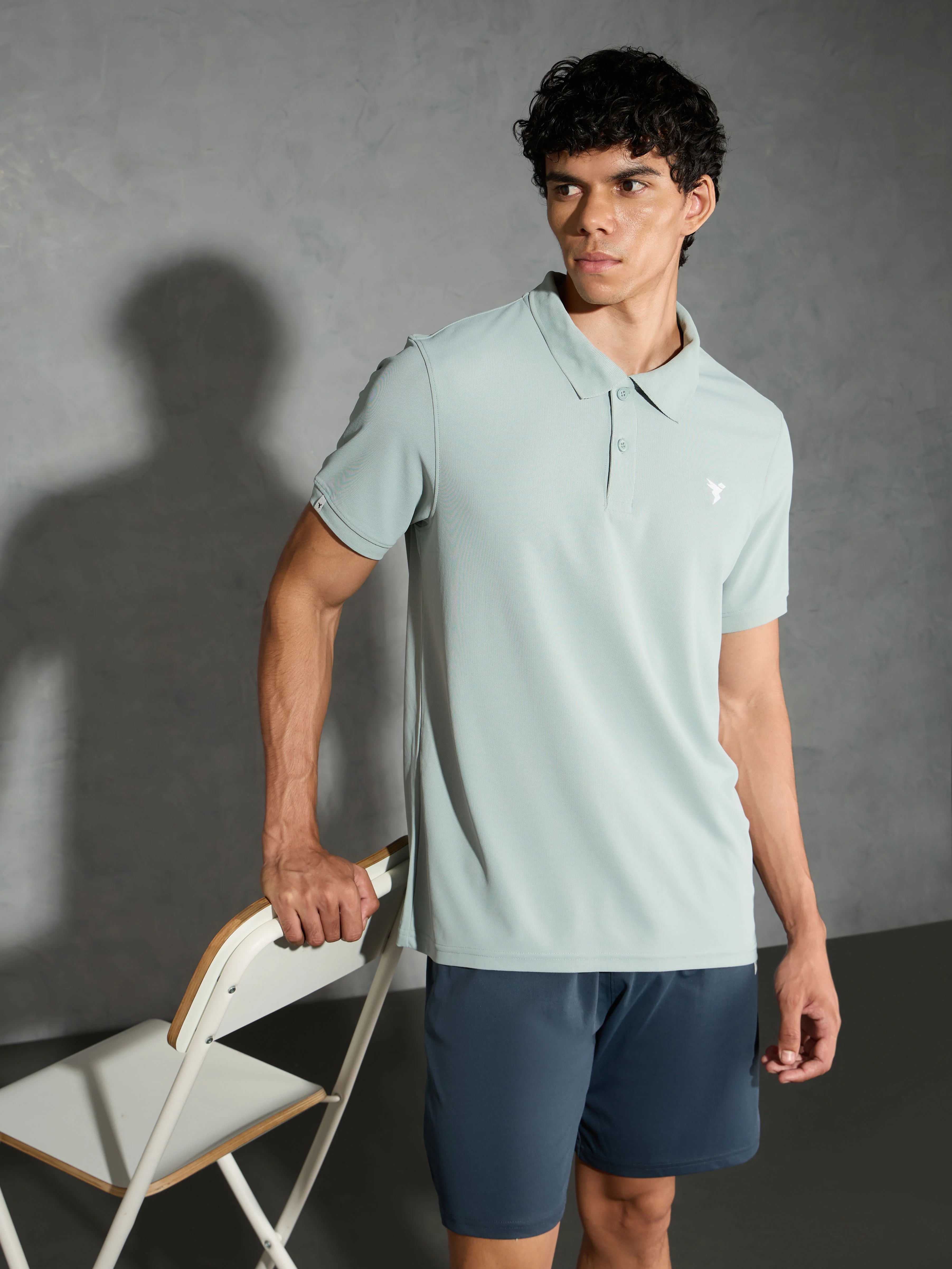 Men Solid Slim Fit Polo T-shirt with MATPIQ