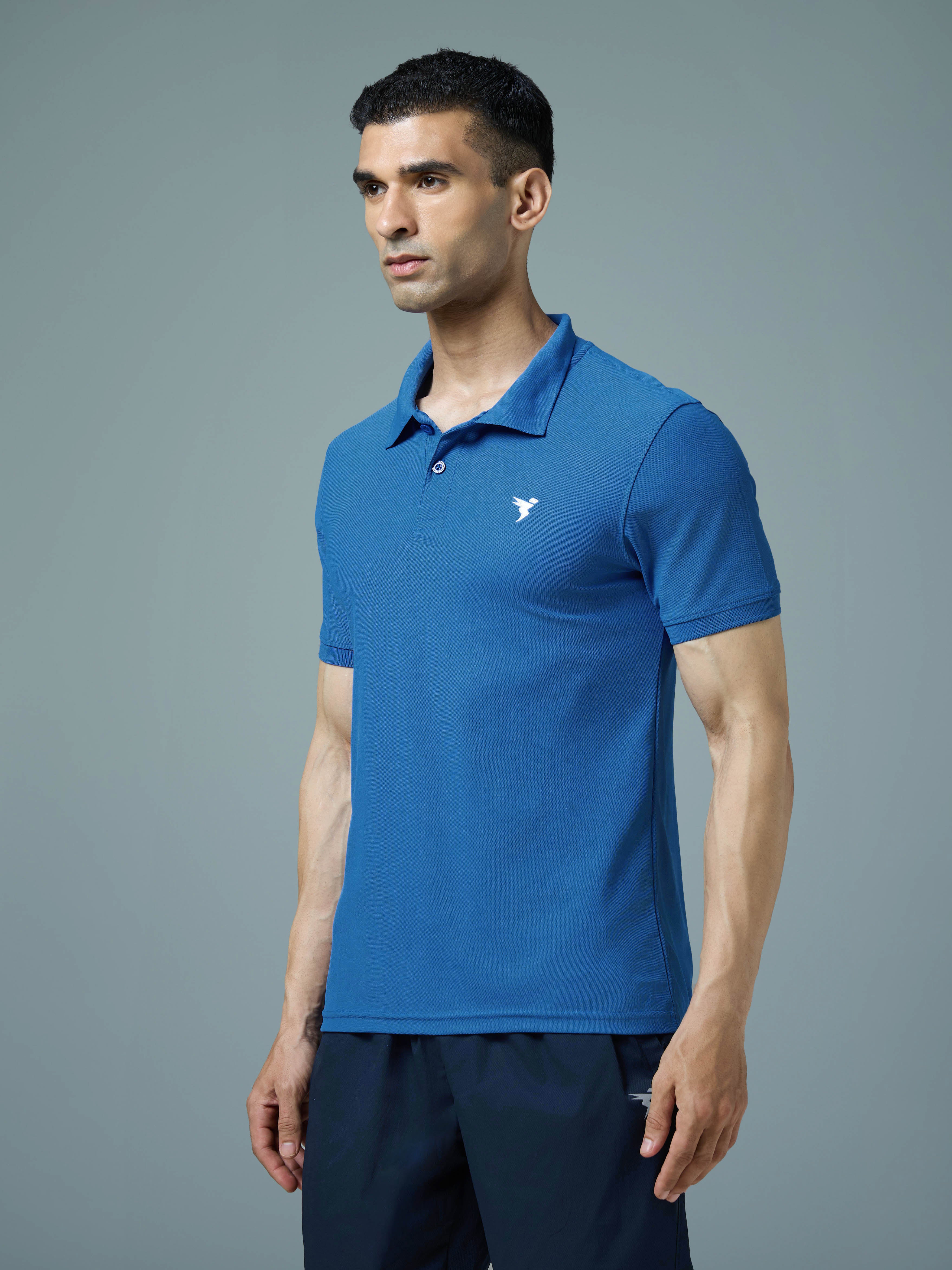 Men Solid Slim Fit Polo T-shirt with MATPIQ - Image 4
