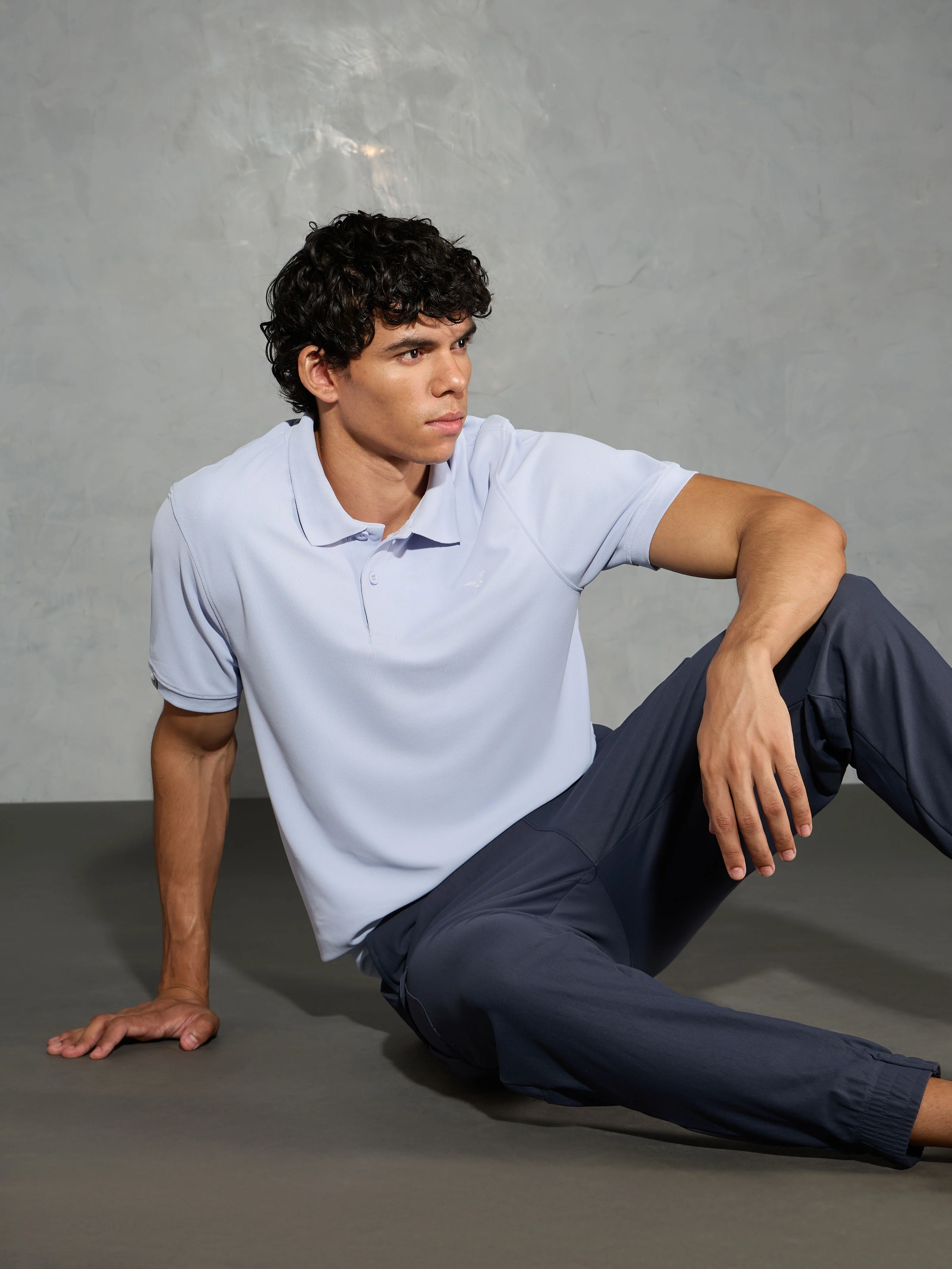 Men Solid Slim Fit Polo T-shirt with MATPIQ
