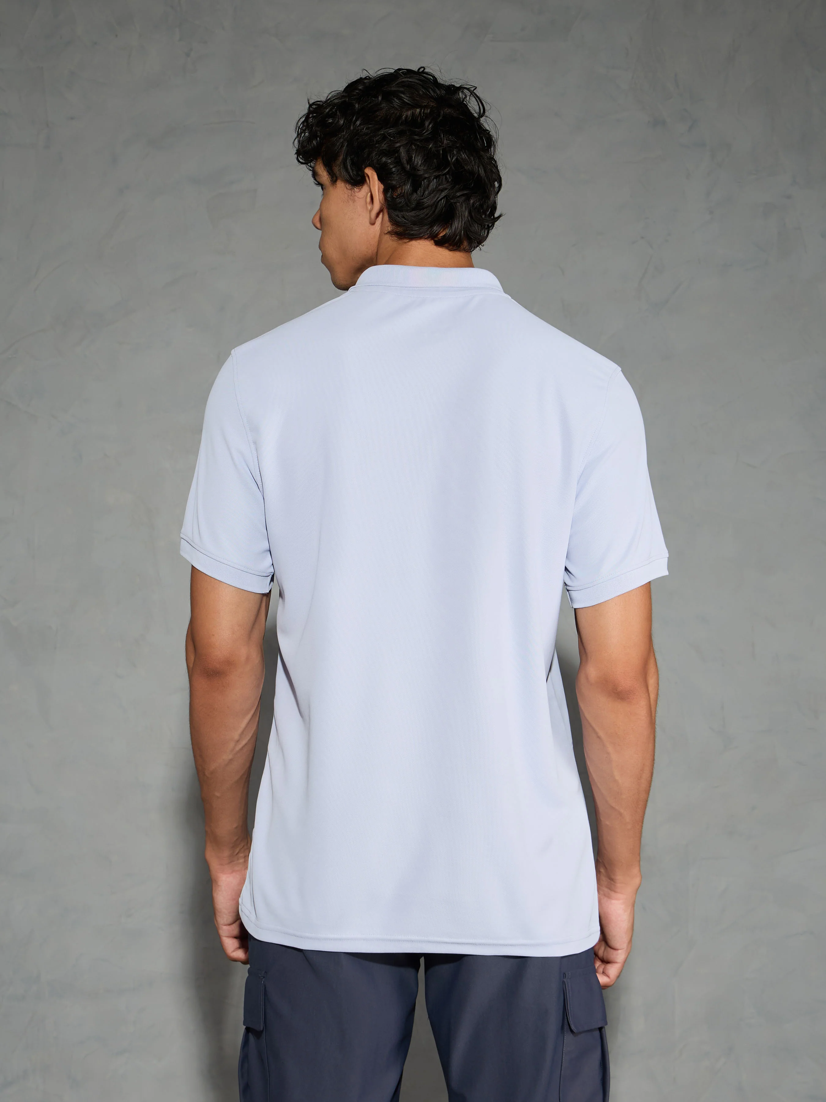 Men Solid Slim Fit Polo T-shirt with MATPIQ - Image 3