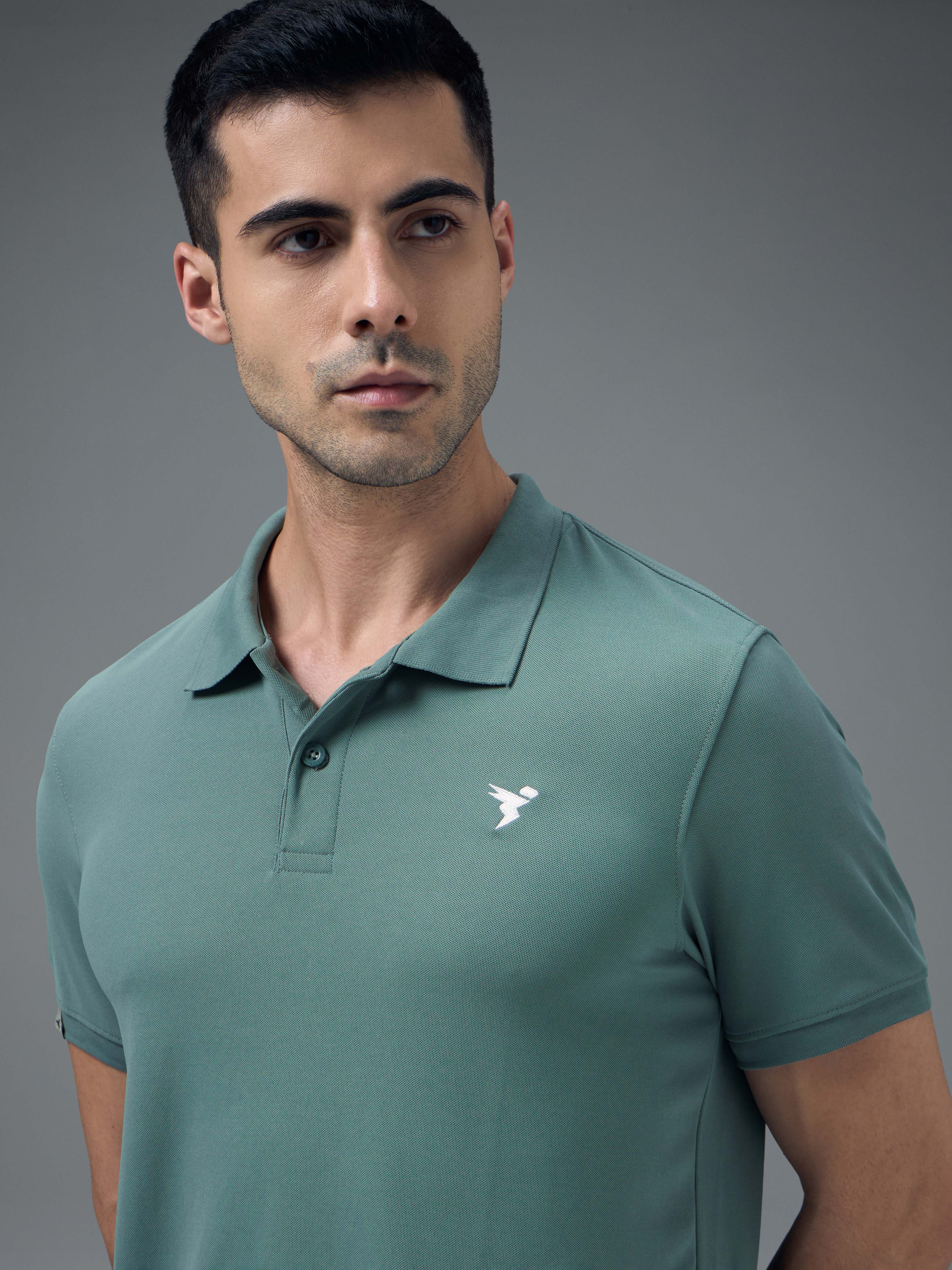 Men Solid Slim Fit Polo T-shirt with MATPIQ - Image 6