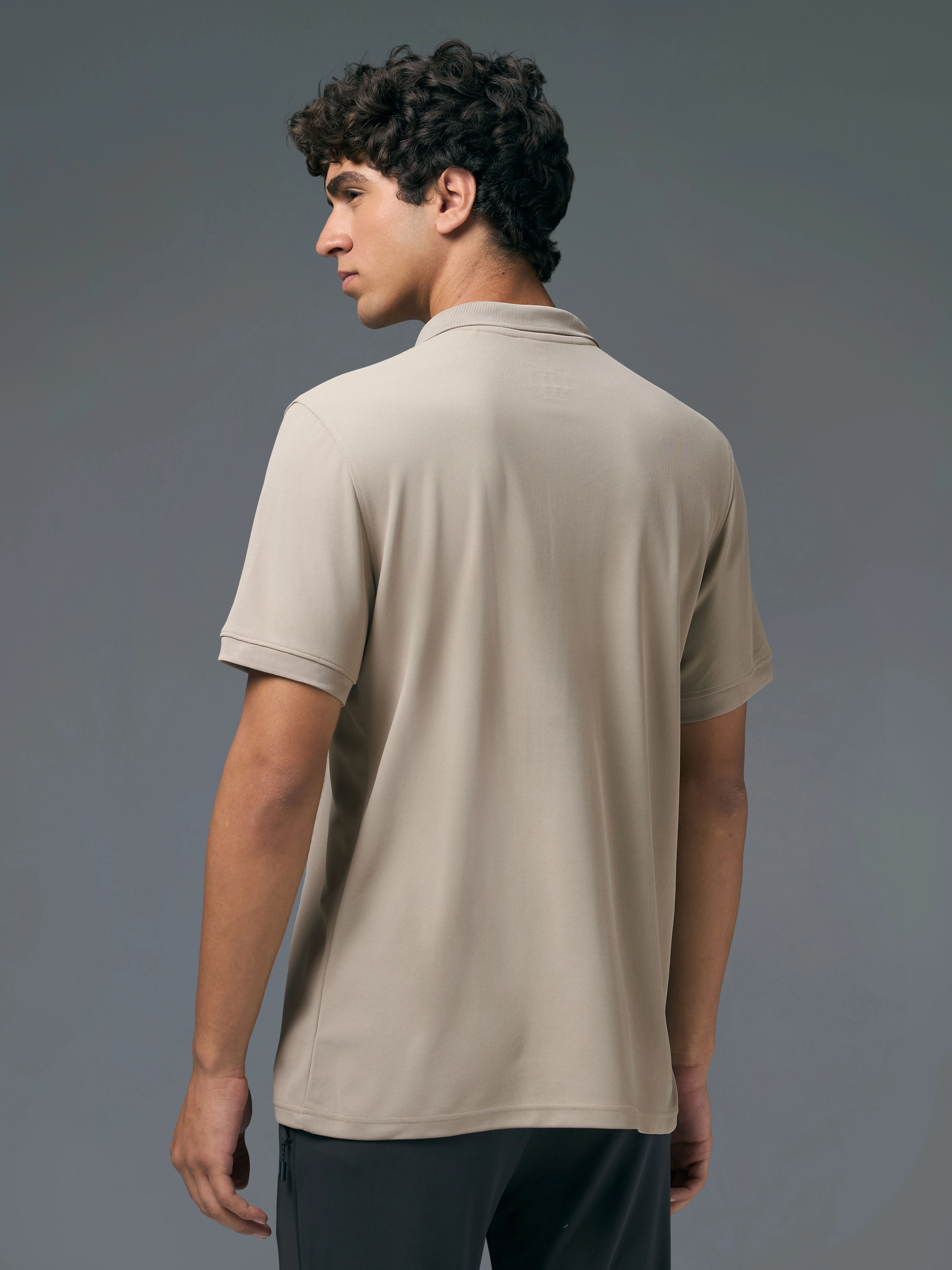 Men Solid Slim Fit Polo T-shirt with MATPIQ - Image 3