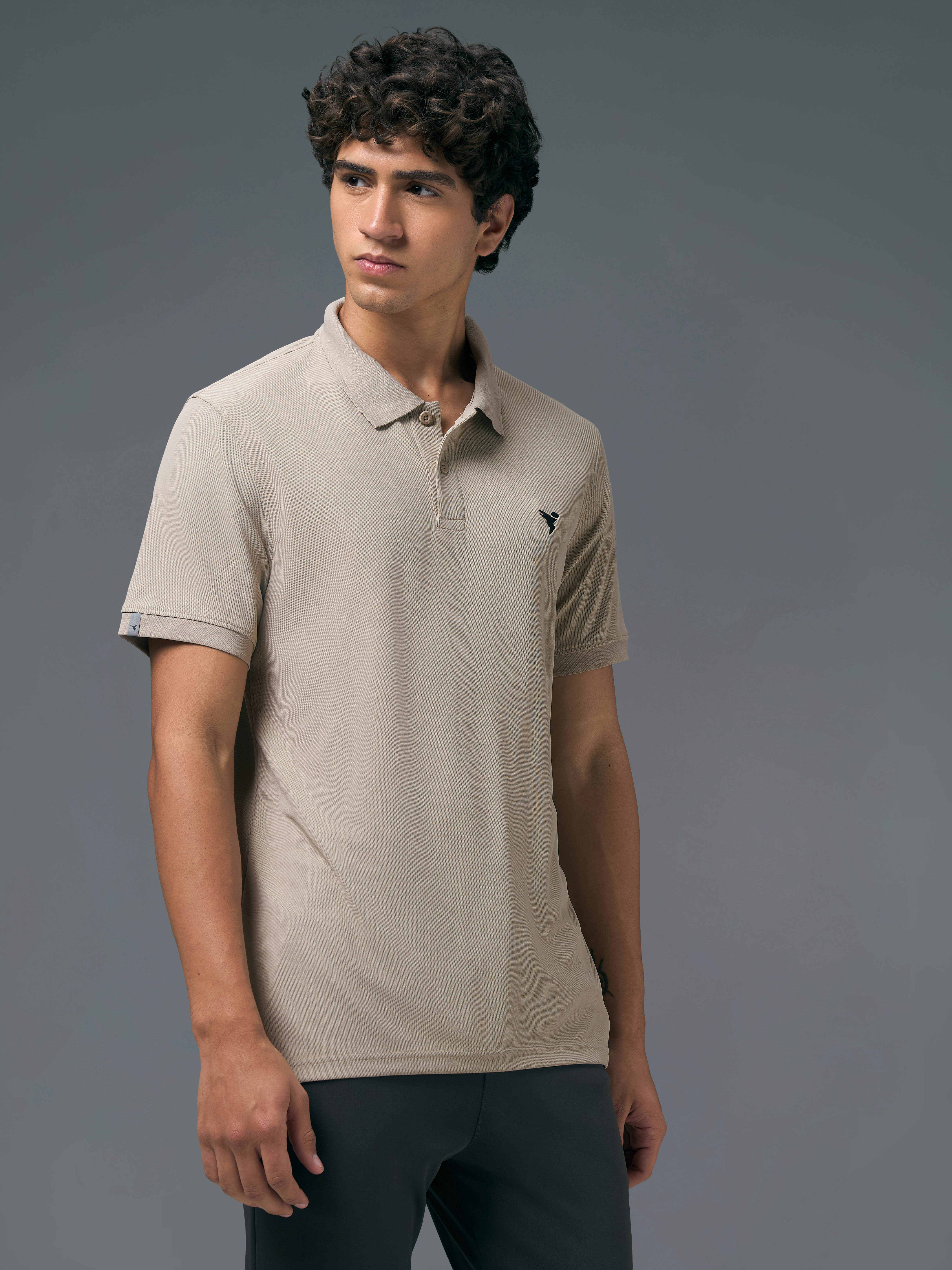 Men Solid Slim Fit Polo T-shirt with MATPIQ - Image 4