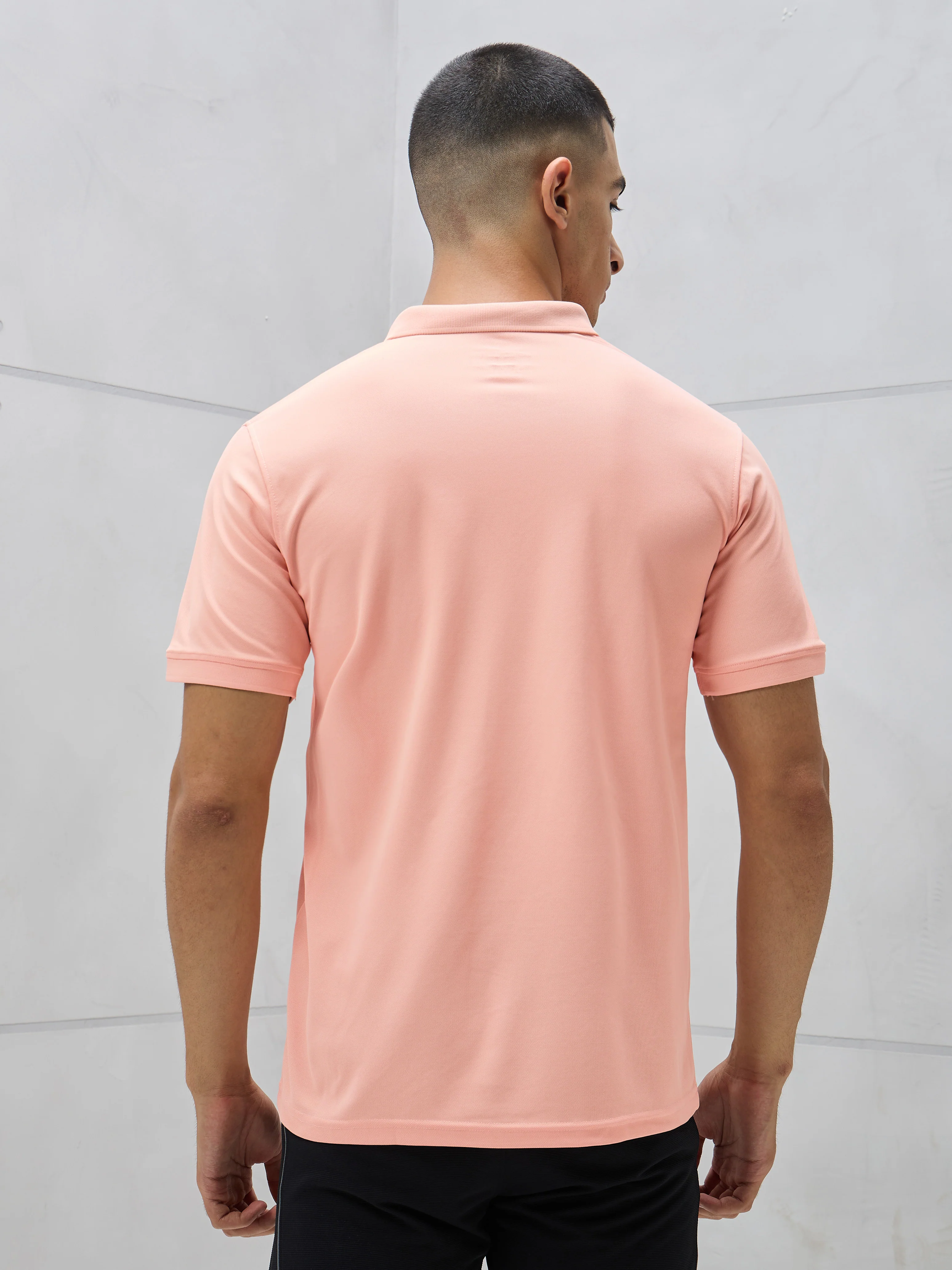Men Solid Slim Fit Polo T-shirt with MATPIQ - Image 3