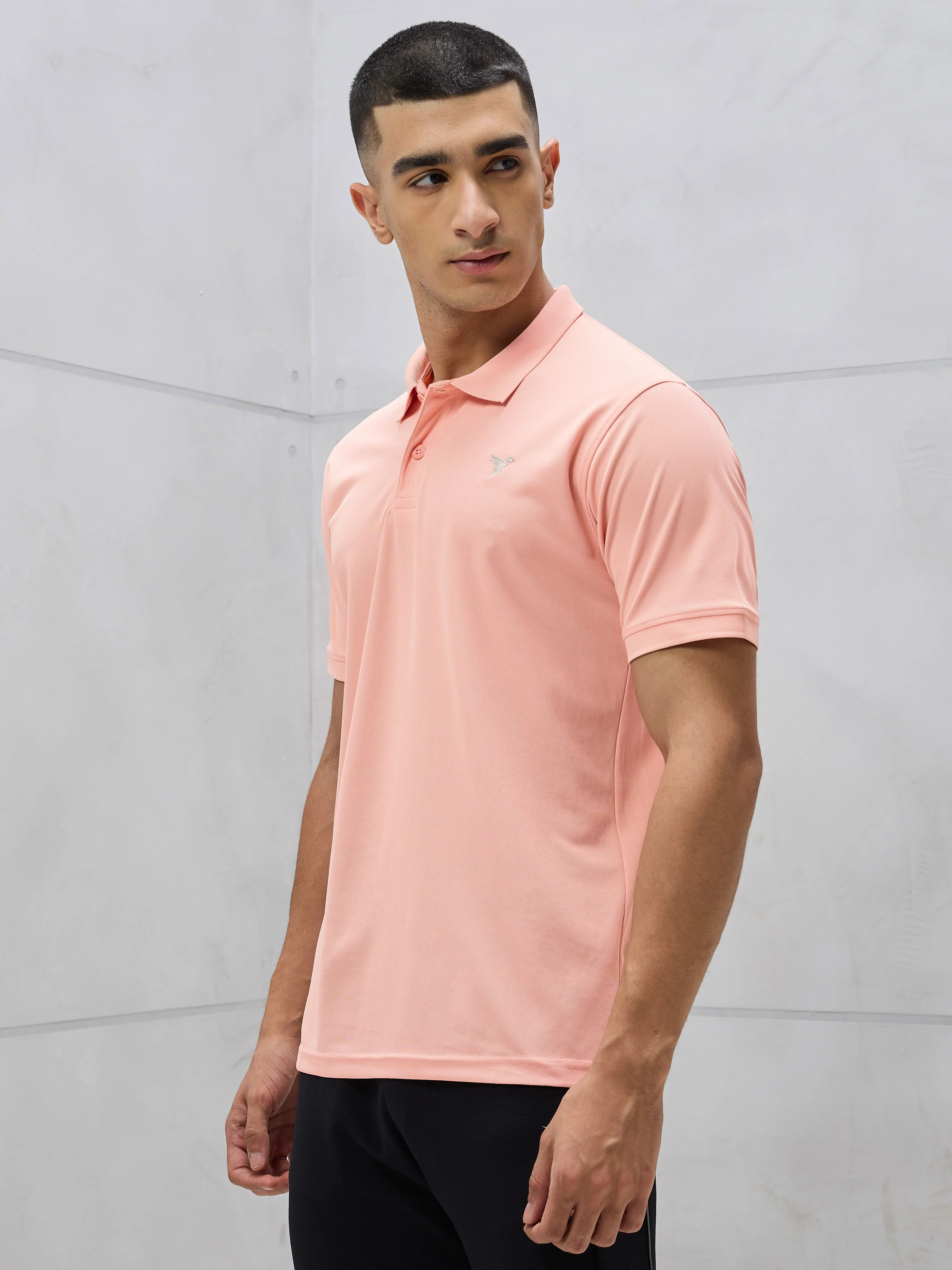 Men Solid Slim Fit Polo T-shirt with MATPIQ - Image 4