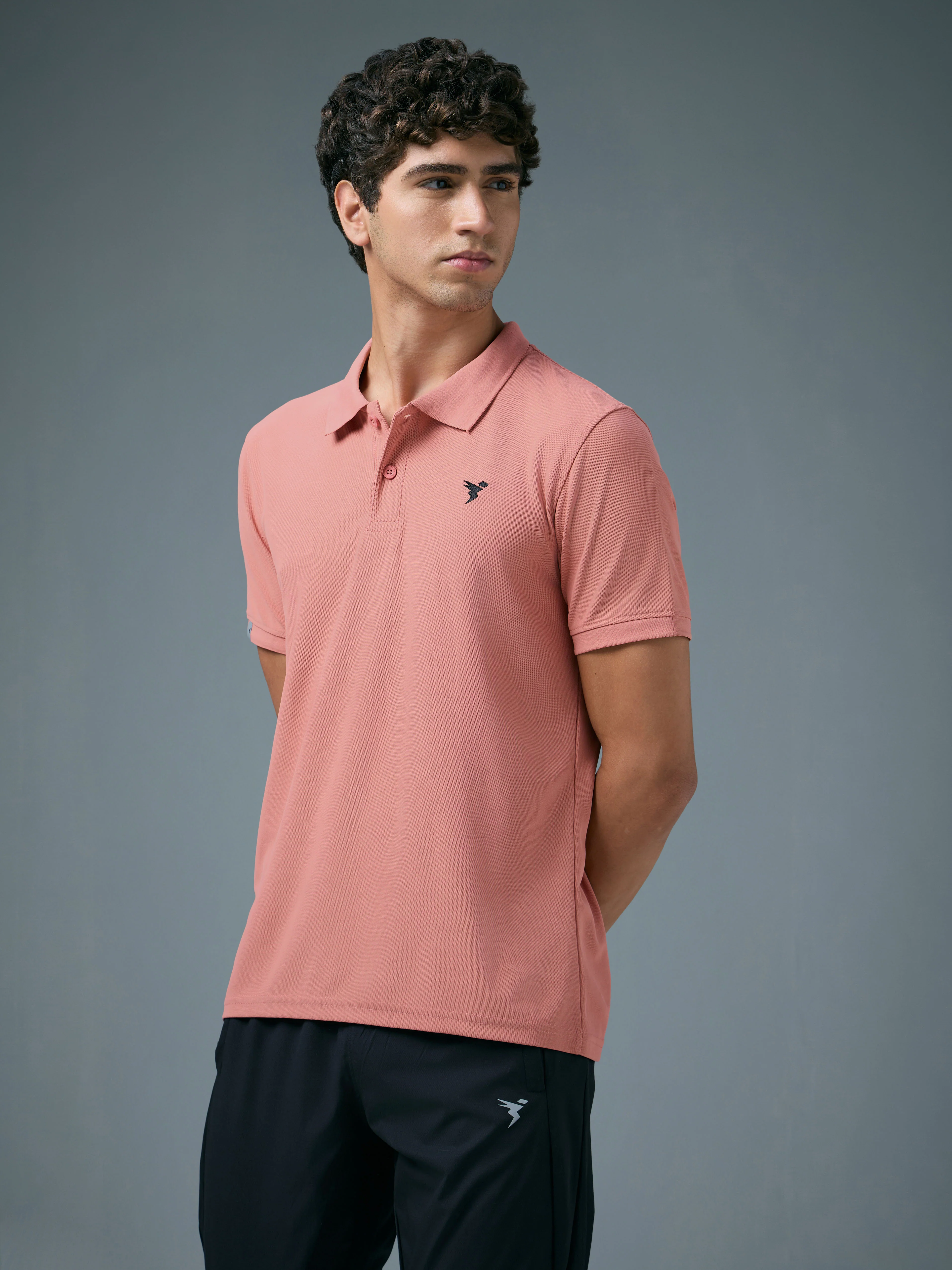 Men Solid Slim Fit Polo T-shirt with MATPIQ - Image 4