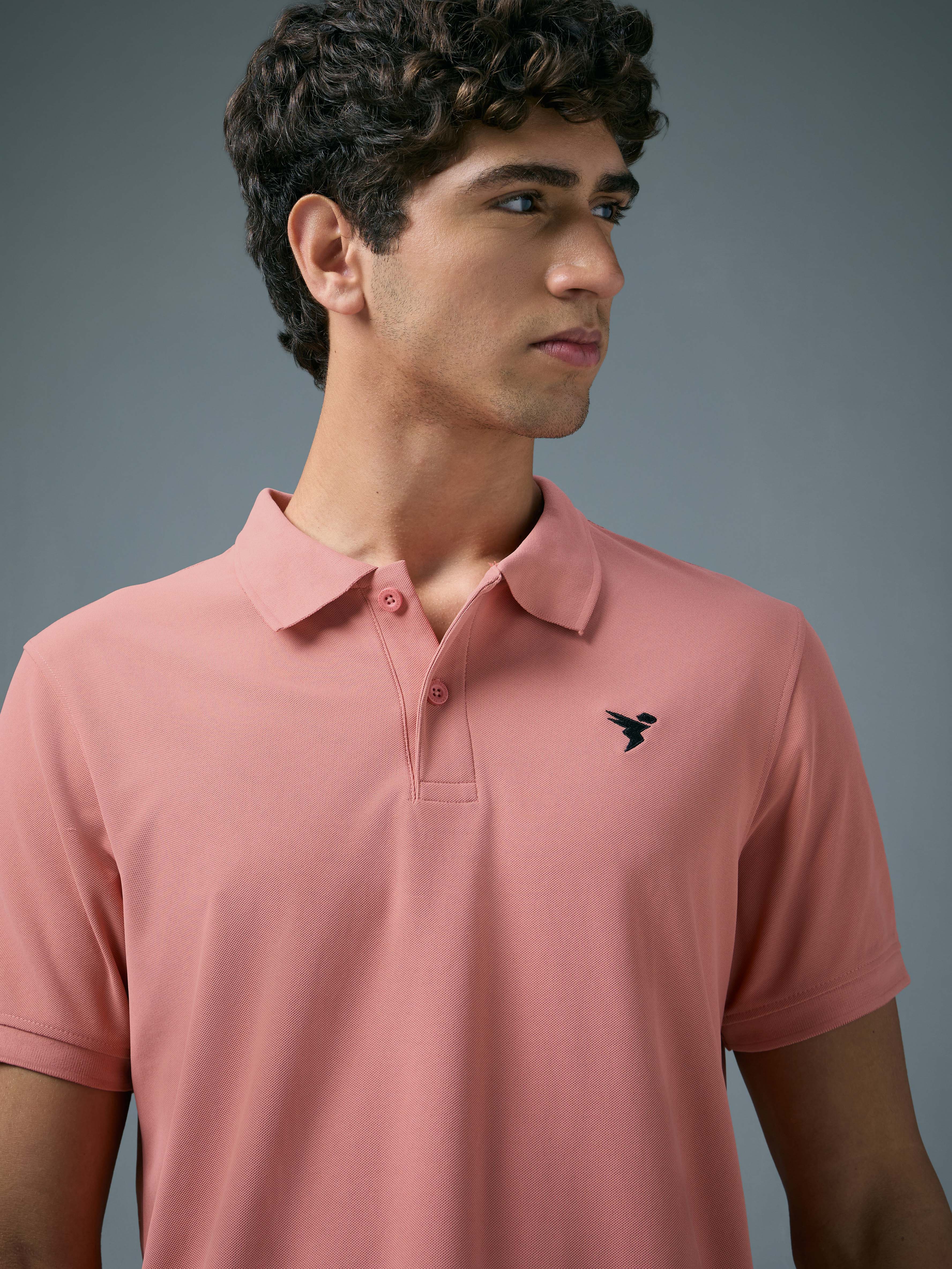 Men Solid Slim Fit Polo T-shirt with MATPIQ - Image 5