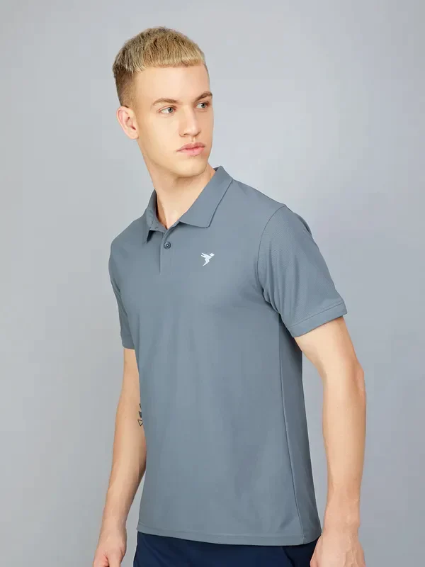 Men Solid Slim Fit Polo T-shirt with MATPIQ - Image 3