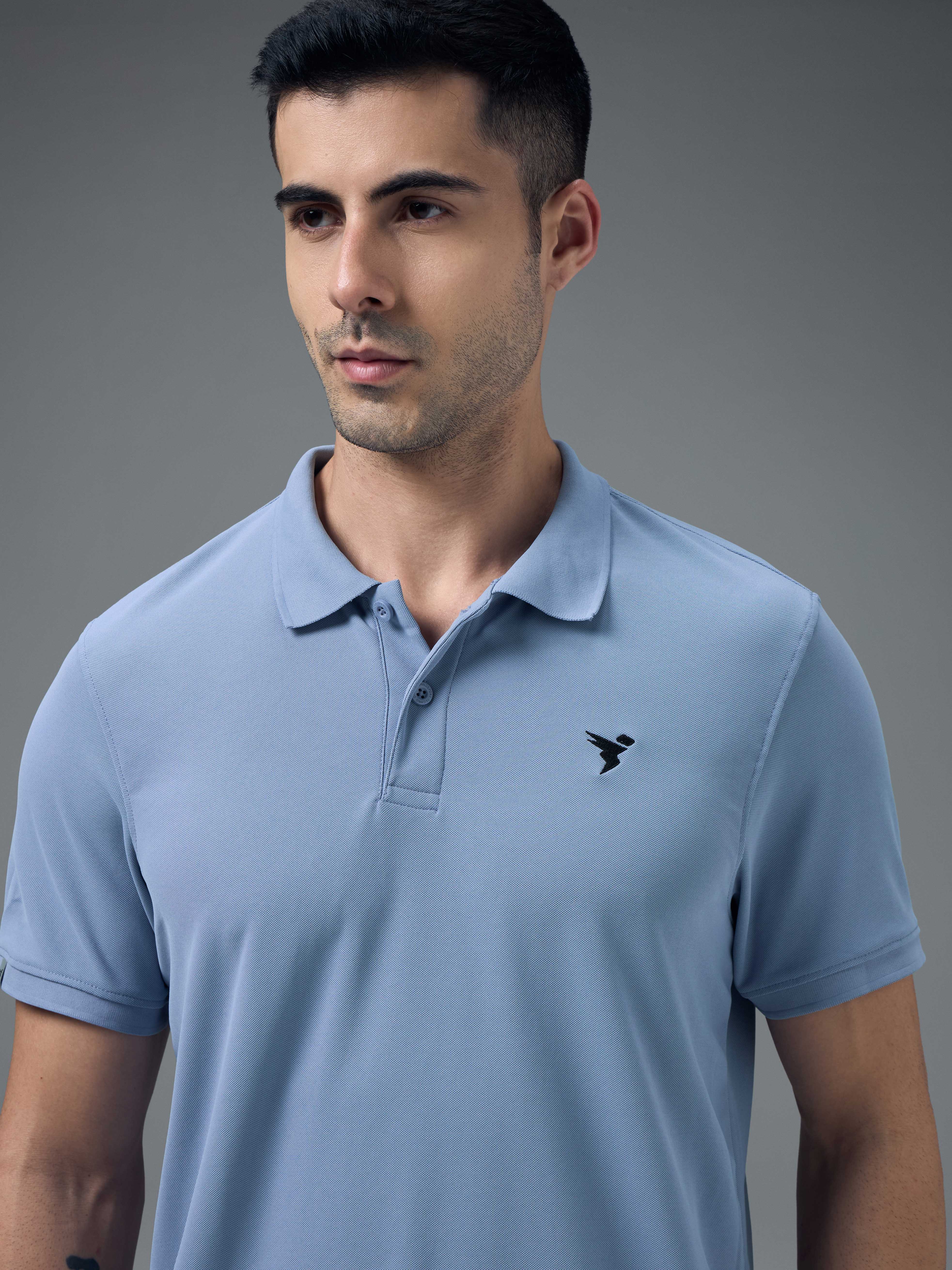 Men Solid Slim Fit Polo T-shirt with MATPIQ - Image 6