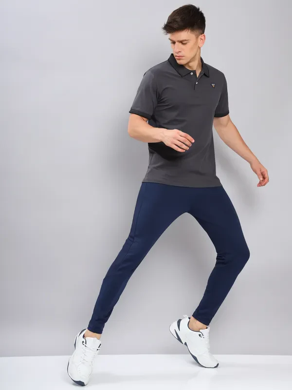 Men Solid Slim Fit Polo T-shirt with ELASTO PLUS - Image 4