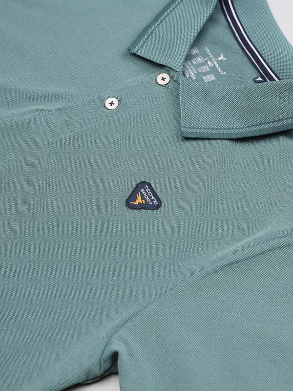 Men Solid Slim Fit Polo T-shirt with ELASTO PLUS - Image 6
