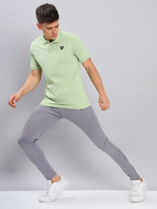 Men Solid Slim Fit Polo T-shirt with ELASTO PLUS - Image 4