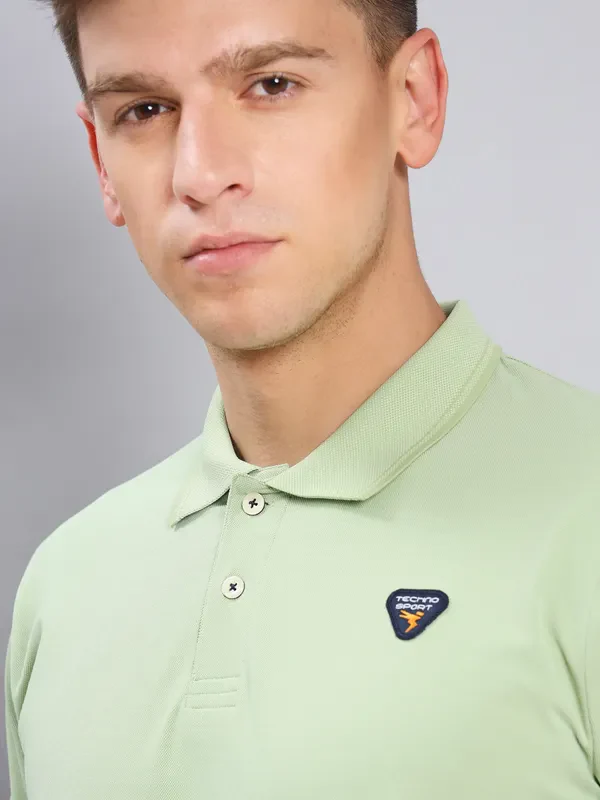Men Solid Slim Fit Polo T-shirt with ELASTO PLUS - Image 5